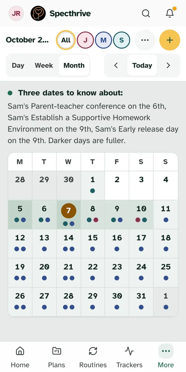 The same month on a phone