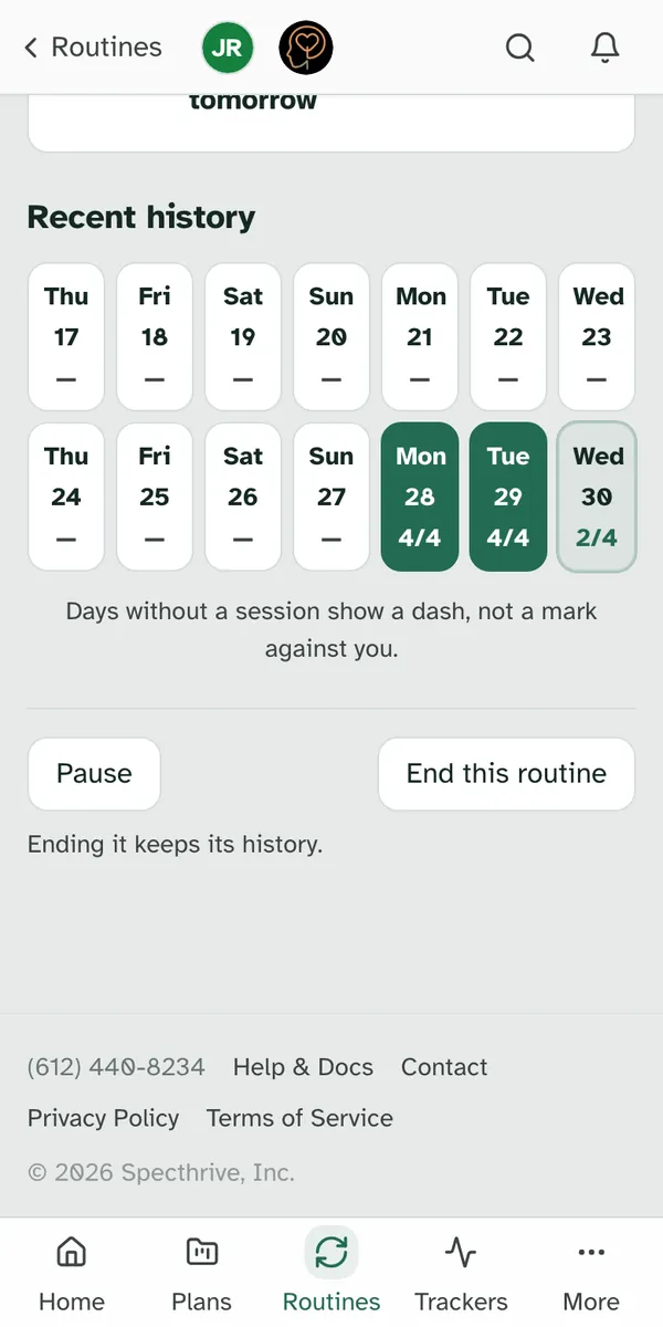 The same history on a phone