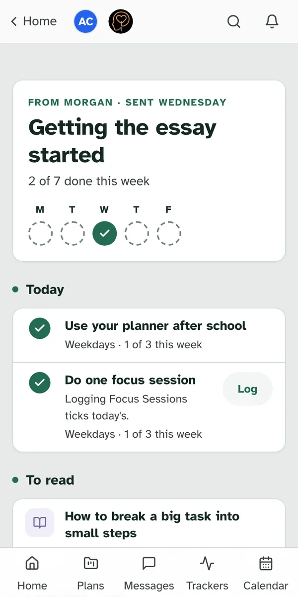 The same week on a phone