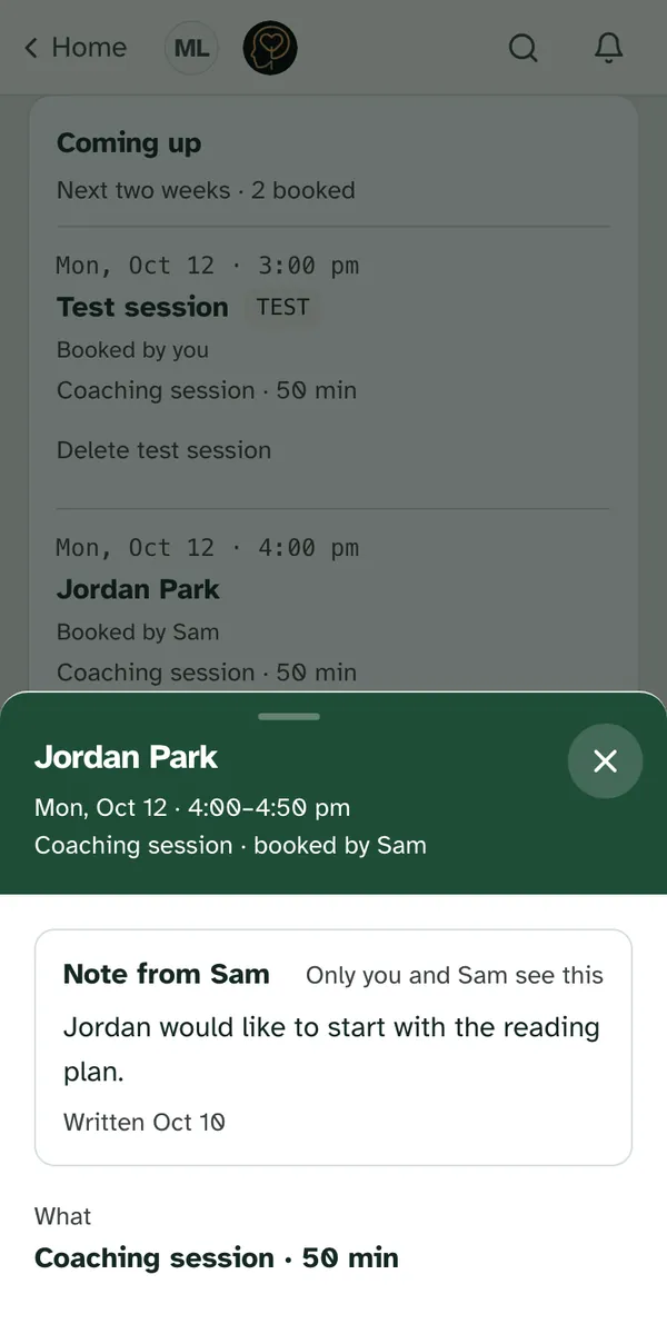 The same session sliding up on a phone