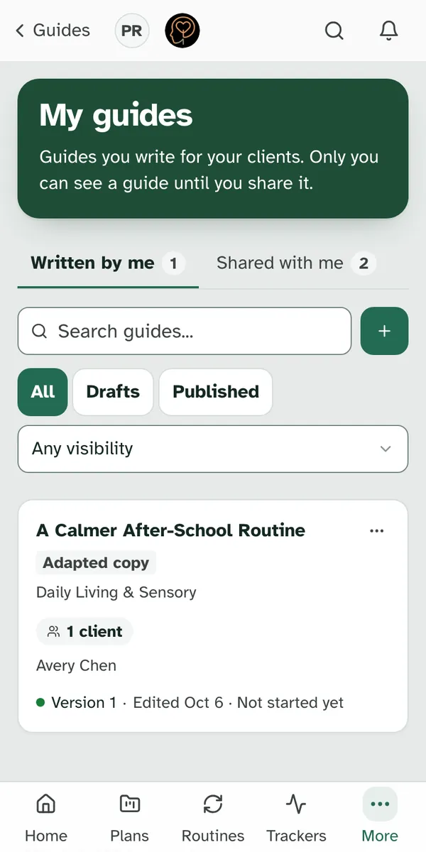 The same list on a phone