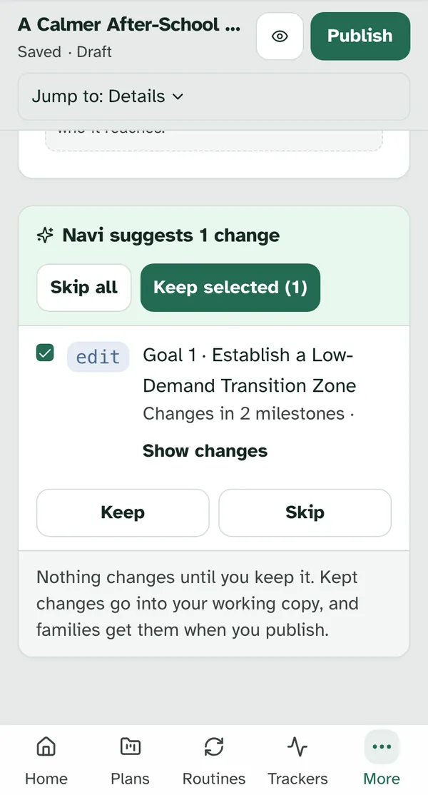 The same suggestion on a phone