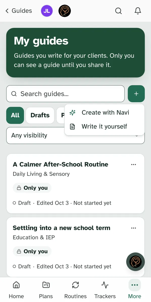 The same menu on a phone